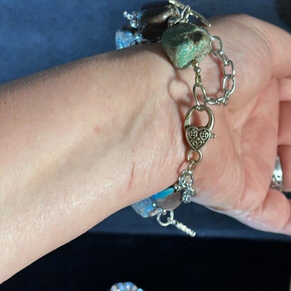 Crescent Valley Turquoise Nugget Bracelet Natural Tree of Life Elephant Owl - Picture 8 of 8